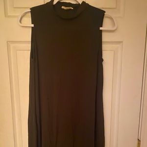 Army green mock neck T-shirt dress size smal